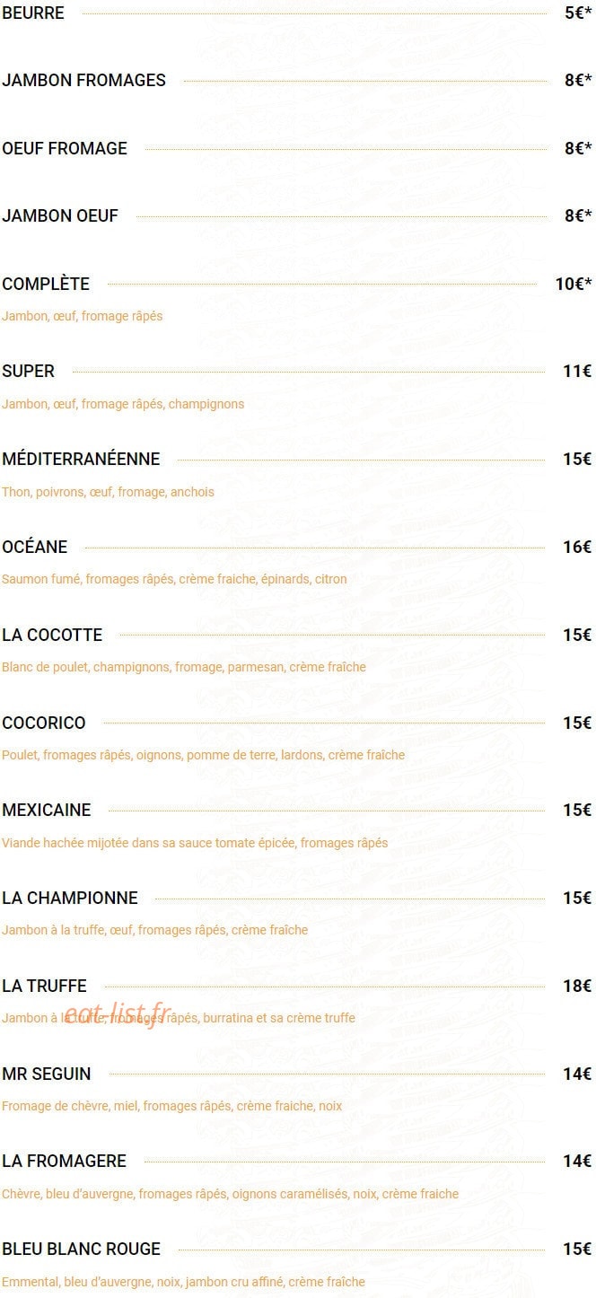 Chez Milen — carte page 2