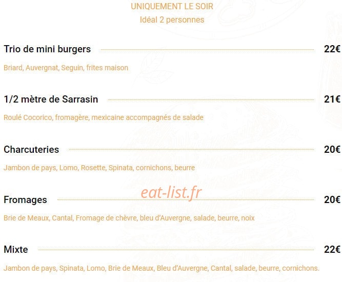Chez Milen — carte page 3