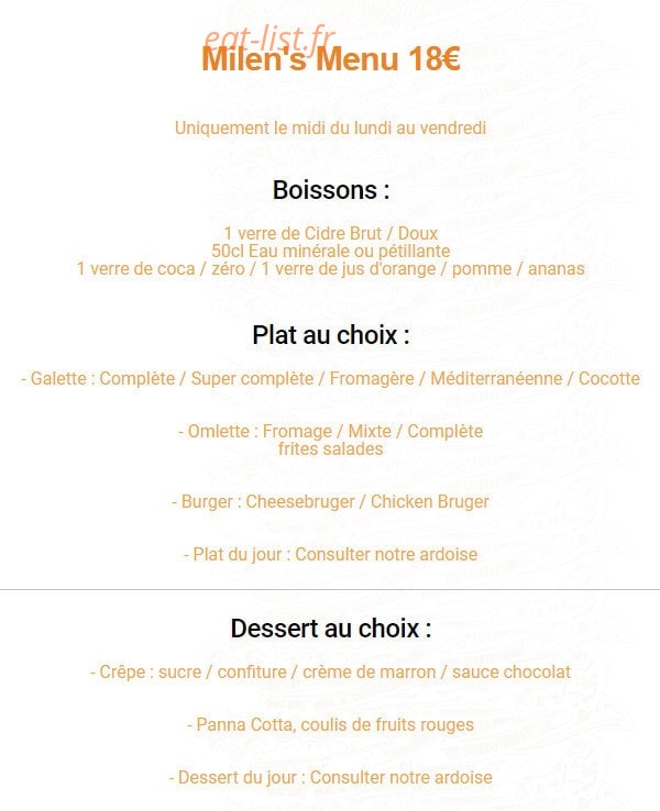 Chez Milen — carte page 9