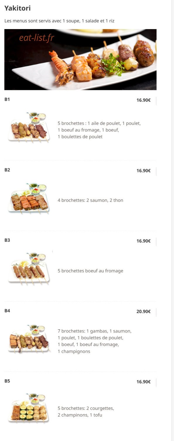 Hokkaido sushi — carte page 1