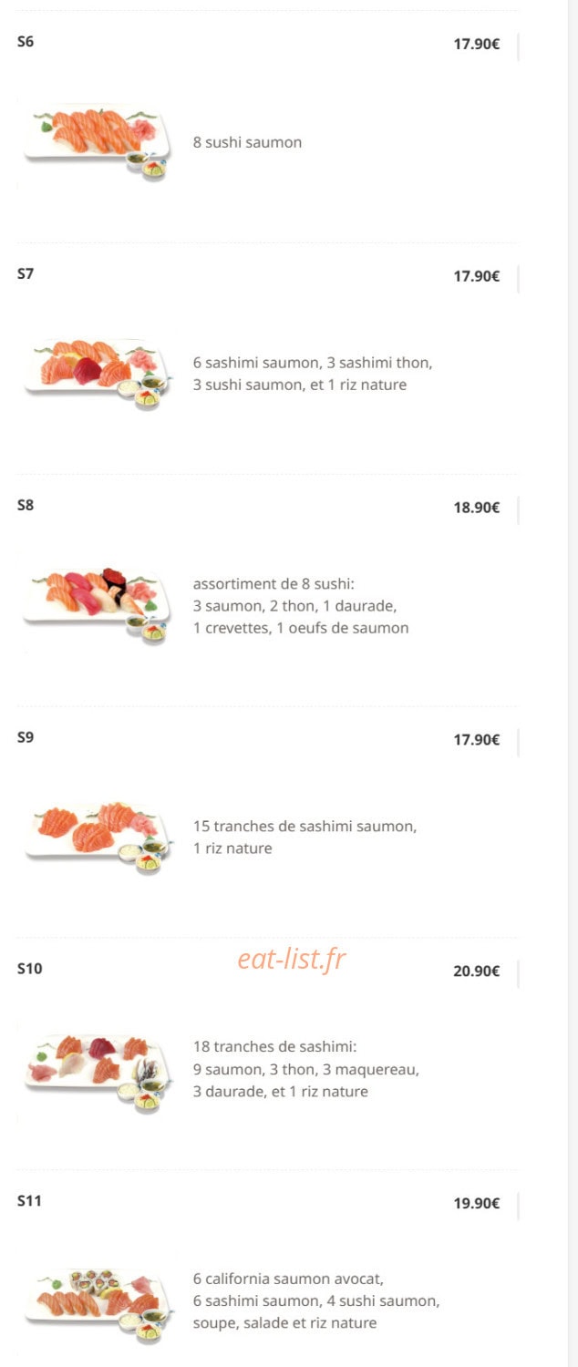 Hokkaido sushi — carte page 4
