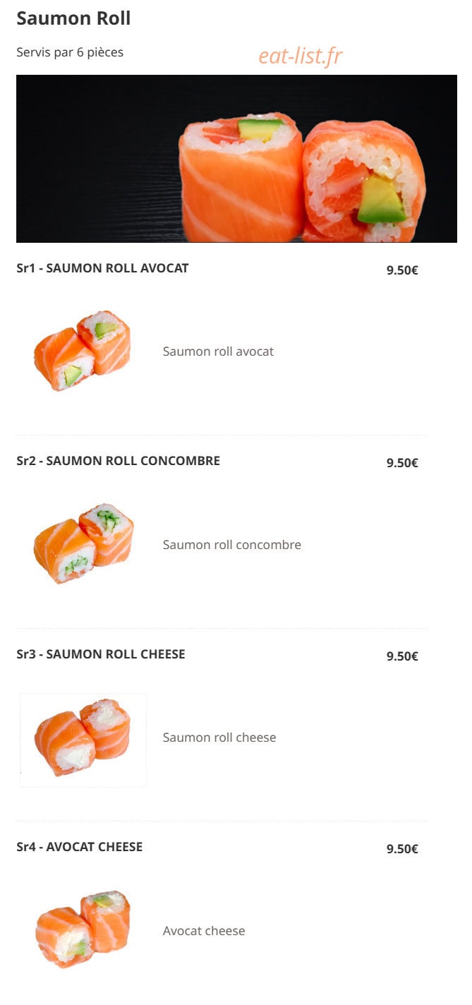 Hokkaido sushi — carte page 14