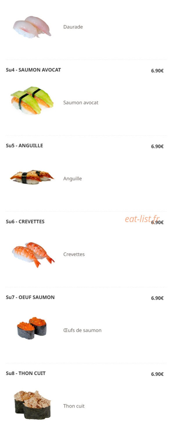 Hokkaido sushi — carte page 13