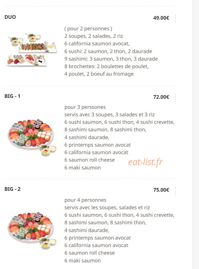Hokkaido sushi — carte page 5