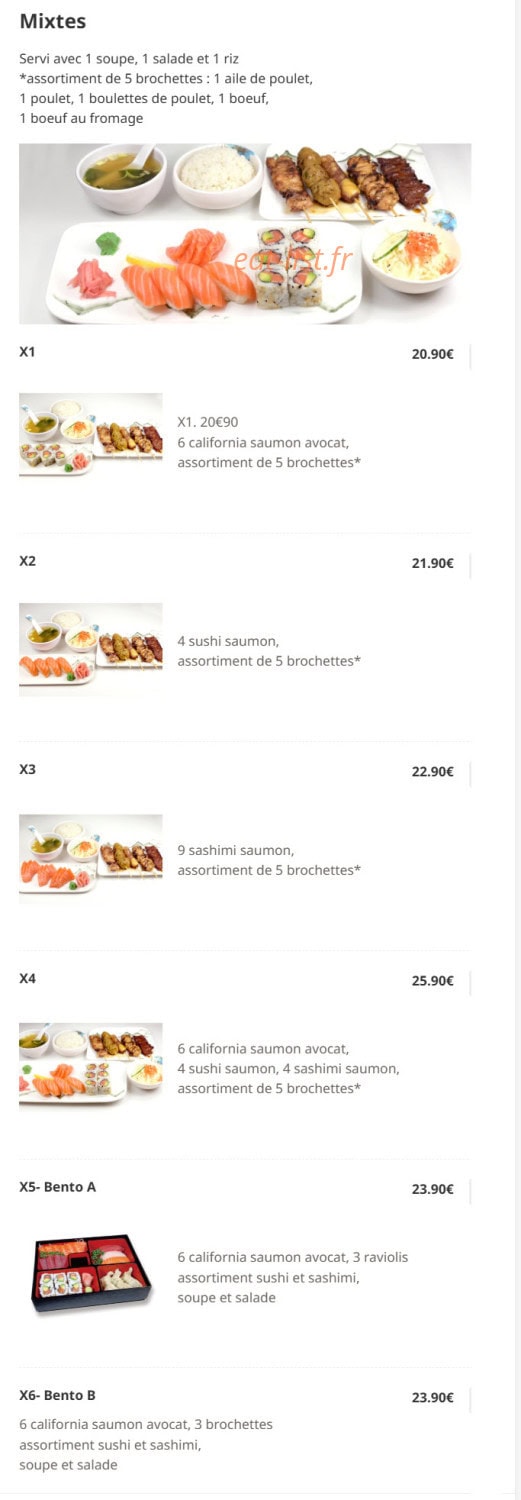 Hokkaido sushi — carte page 2