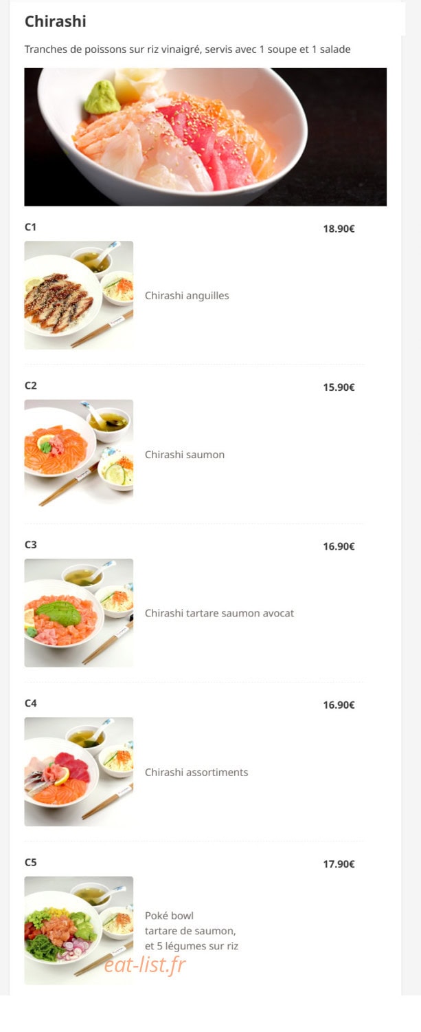 Hokkaido sushi — carte page 6