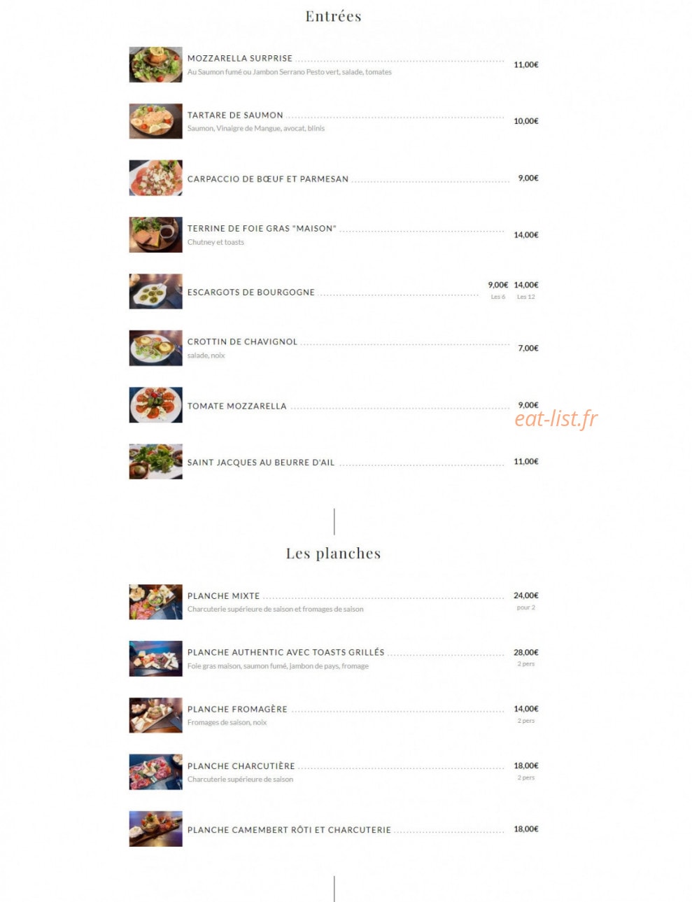 L'Authentic — carte page 1