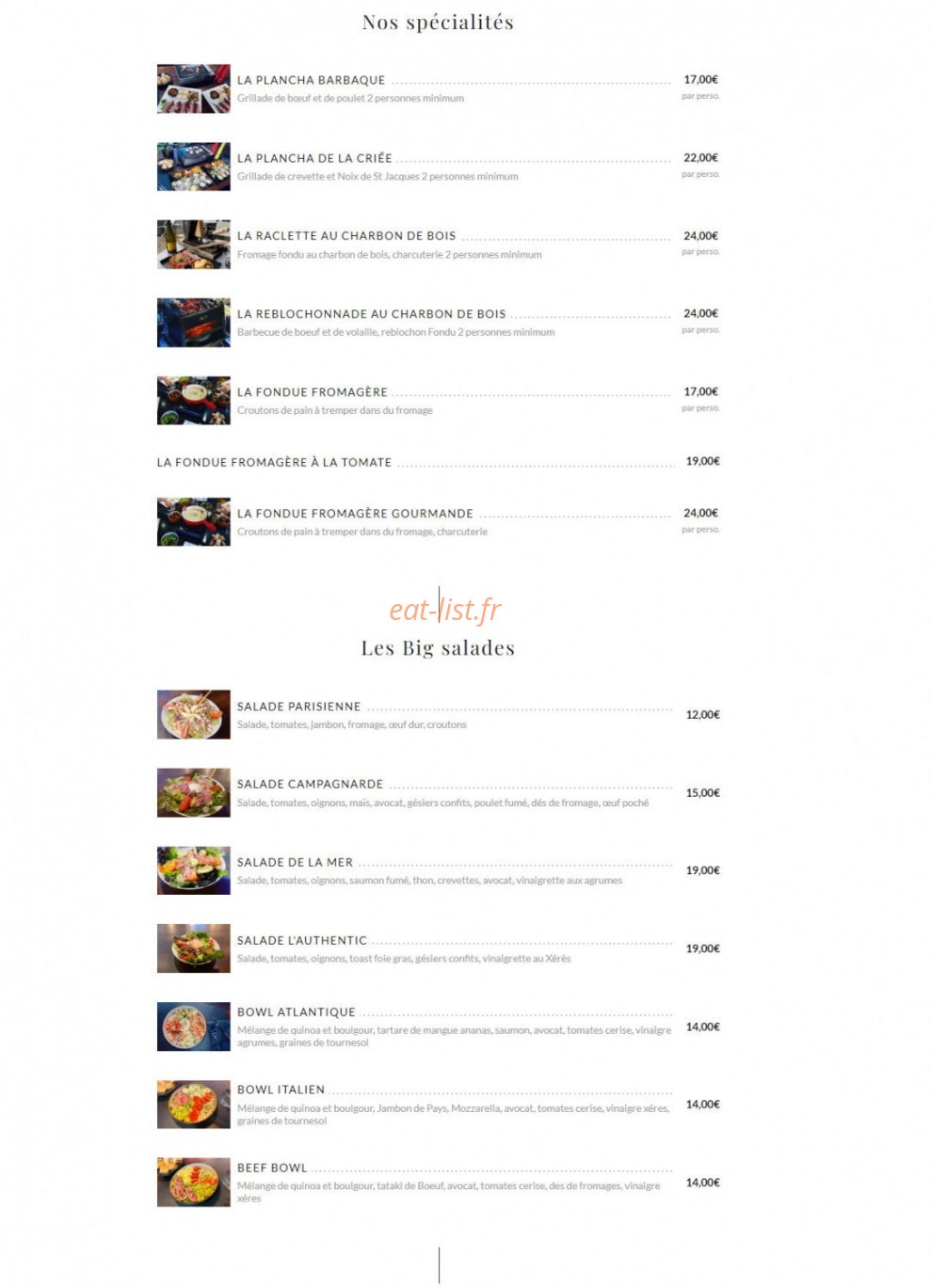 L'Authentic — carte page 2