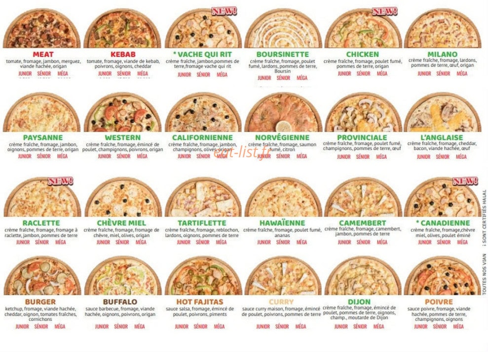 Carte et menu de Pizza Hotimes à Serris — Menu 2