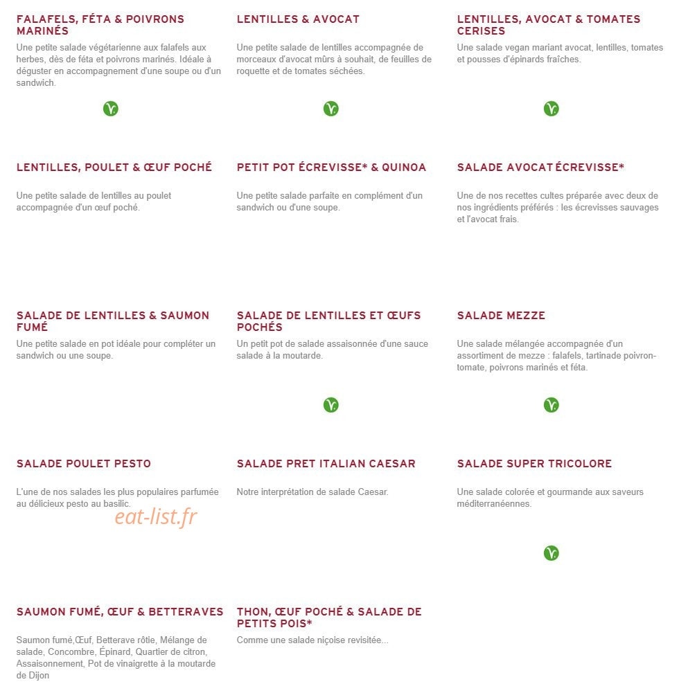 Prêt à manger — carte page 6