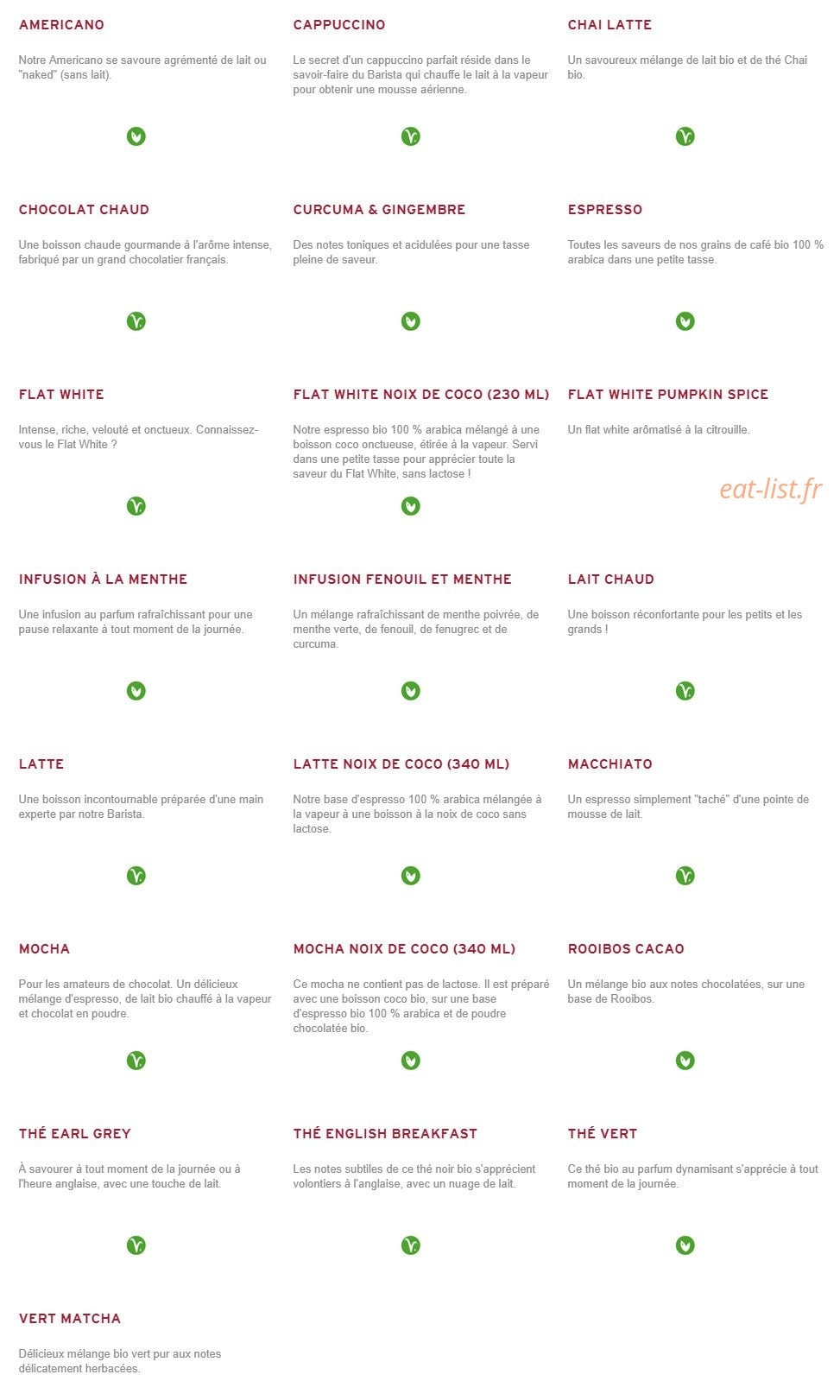 Prêt à manger — carte page 10