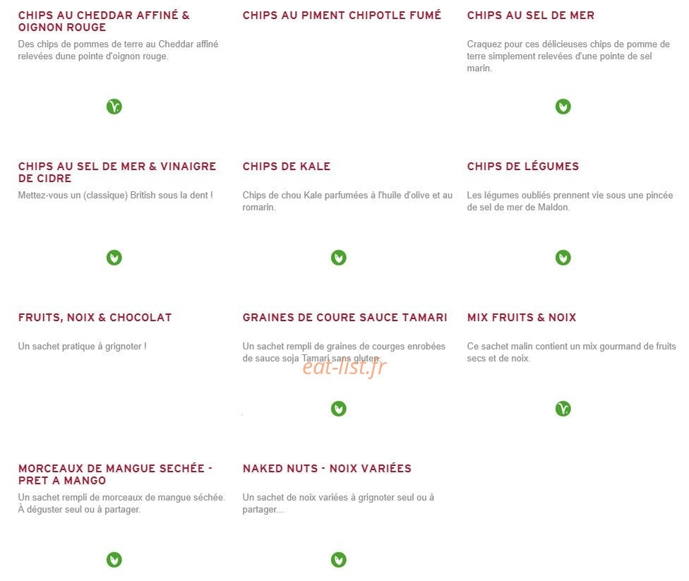 Prêt à manger — carte page 3