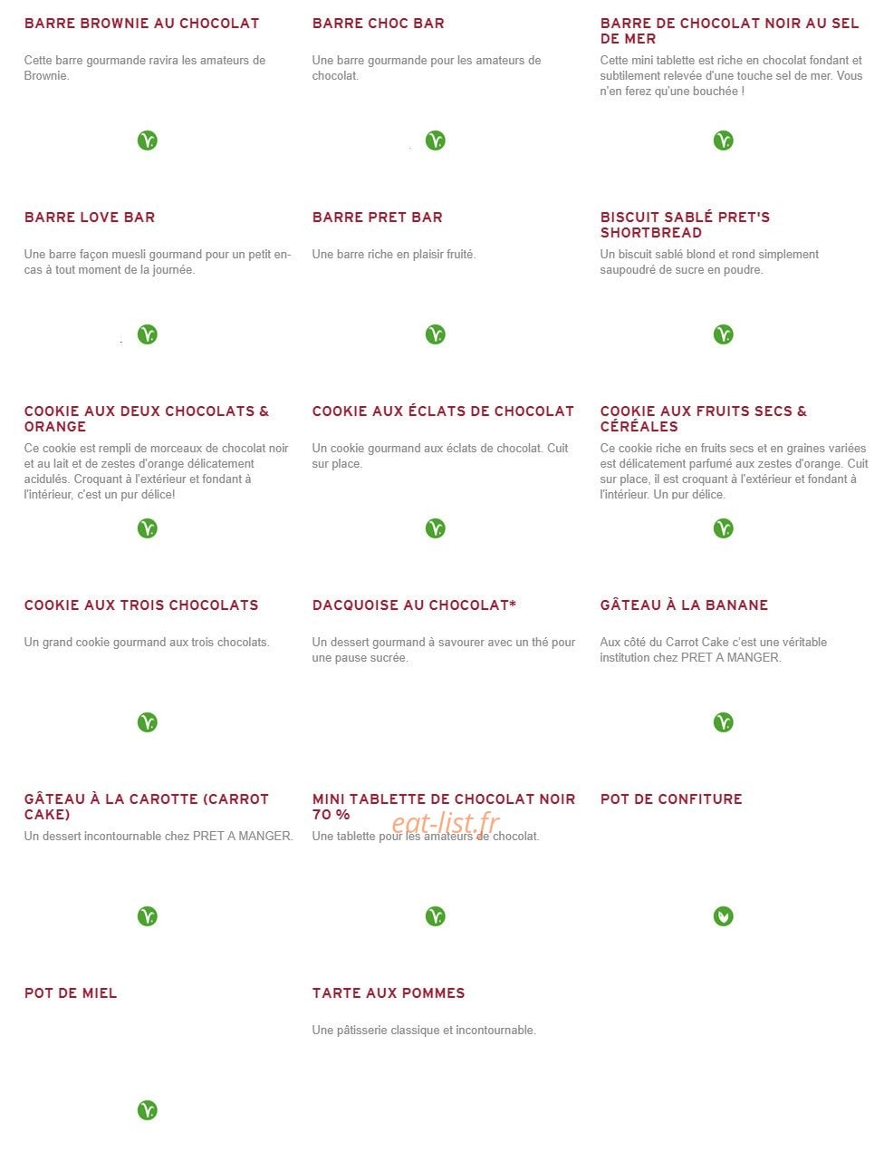 Prêt à manger — carte page 4