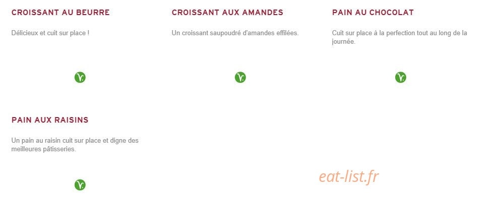 Prêt à manger — carte page 8