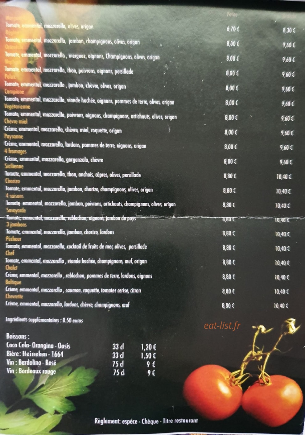 Le Chalet — carte page 2