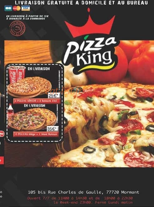 Pizza King — carte page 1