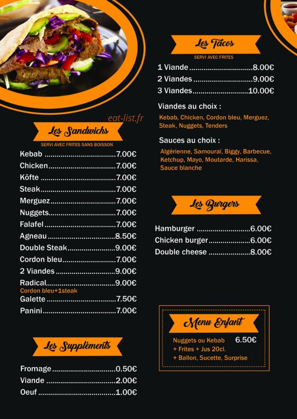 Istanbul kebab — carte page 2