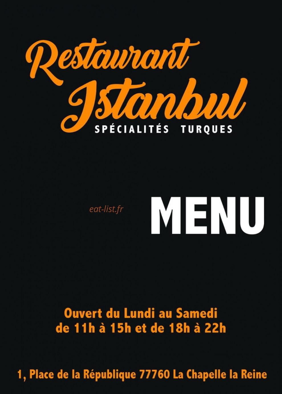 Istanbul kebab — carte page 1