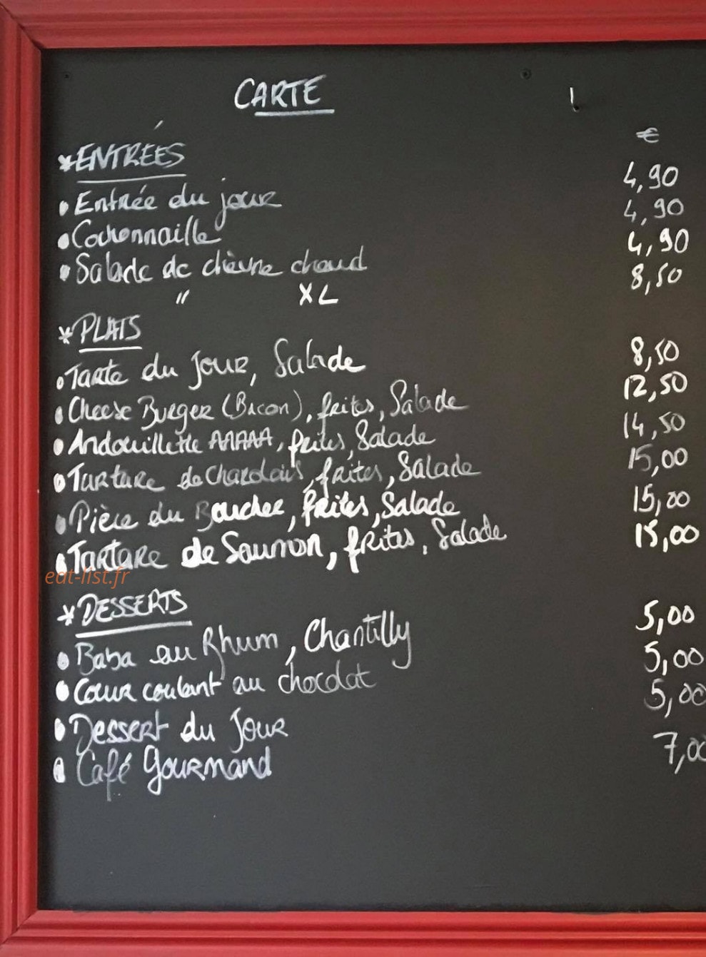 Le Bistrot — carte page 2