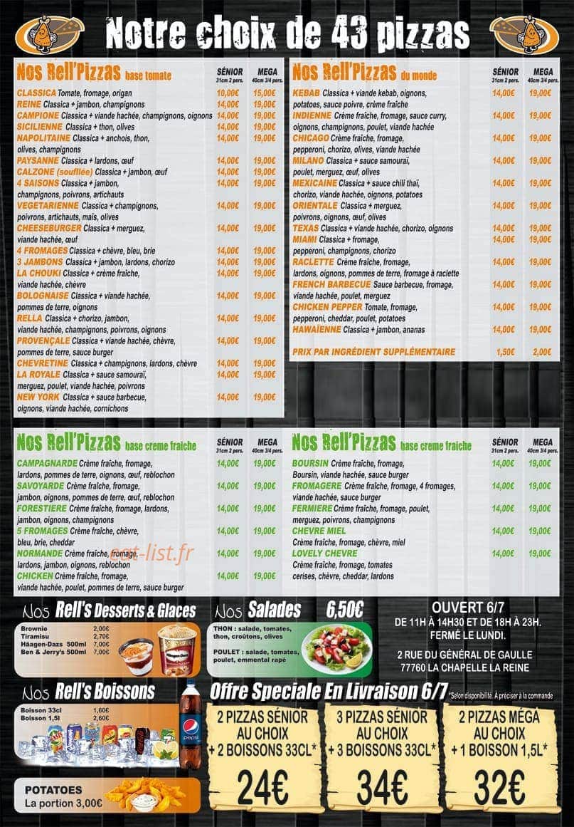 Pizza Rella — carte page 2