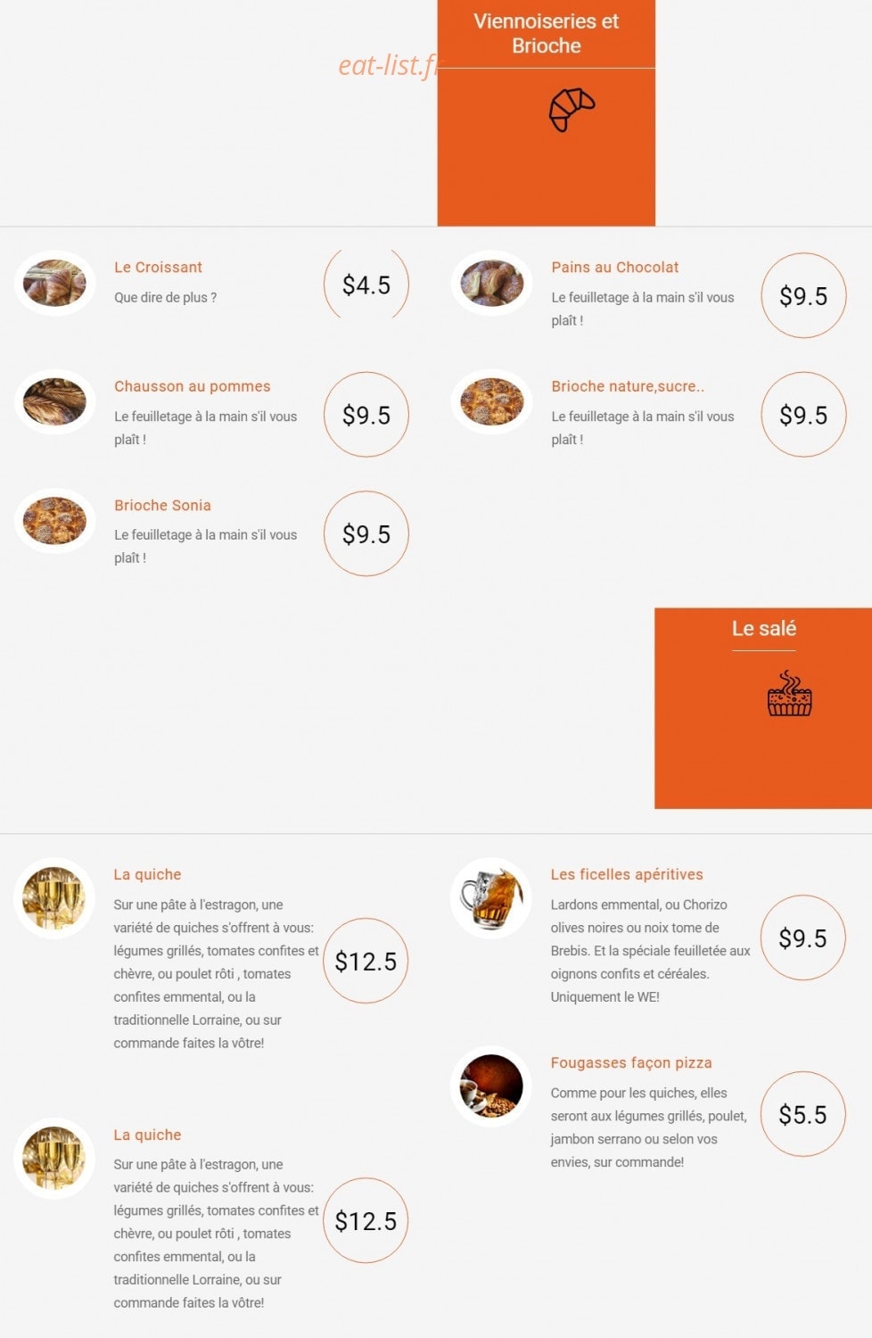 Au Coeur De La Mie — carte page 2