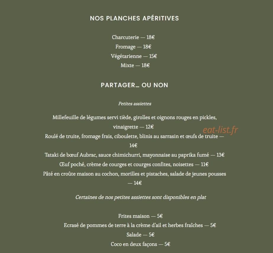 La Papote — carte page 1