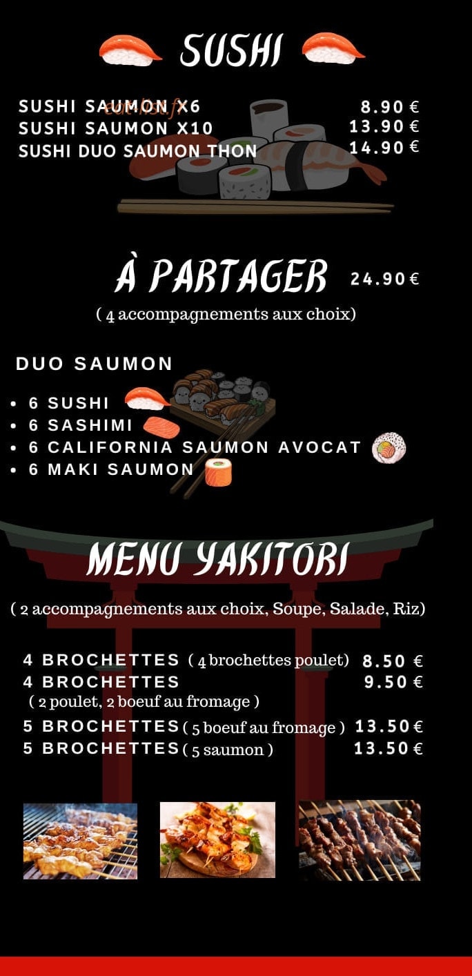 Carte et menu de Un Air du Japon à Le Chatelet en Brie — Les sushis, menu à partager, ...