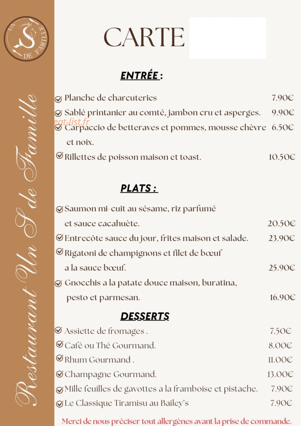 Un S de Famille — carte page 1