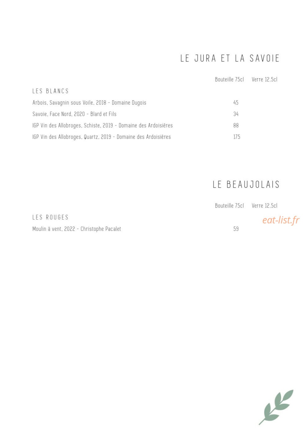 Domaine des Jardins — carte page 6