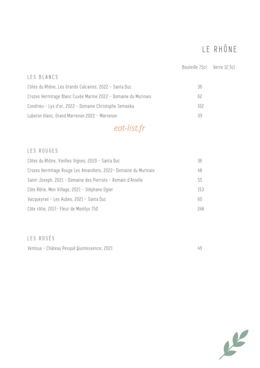 Domaine des Jardins — carte page 8