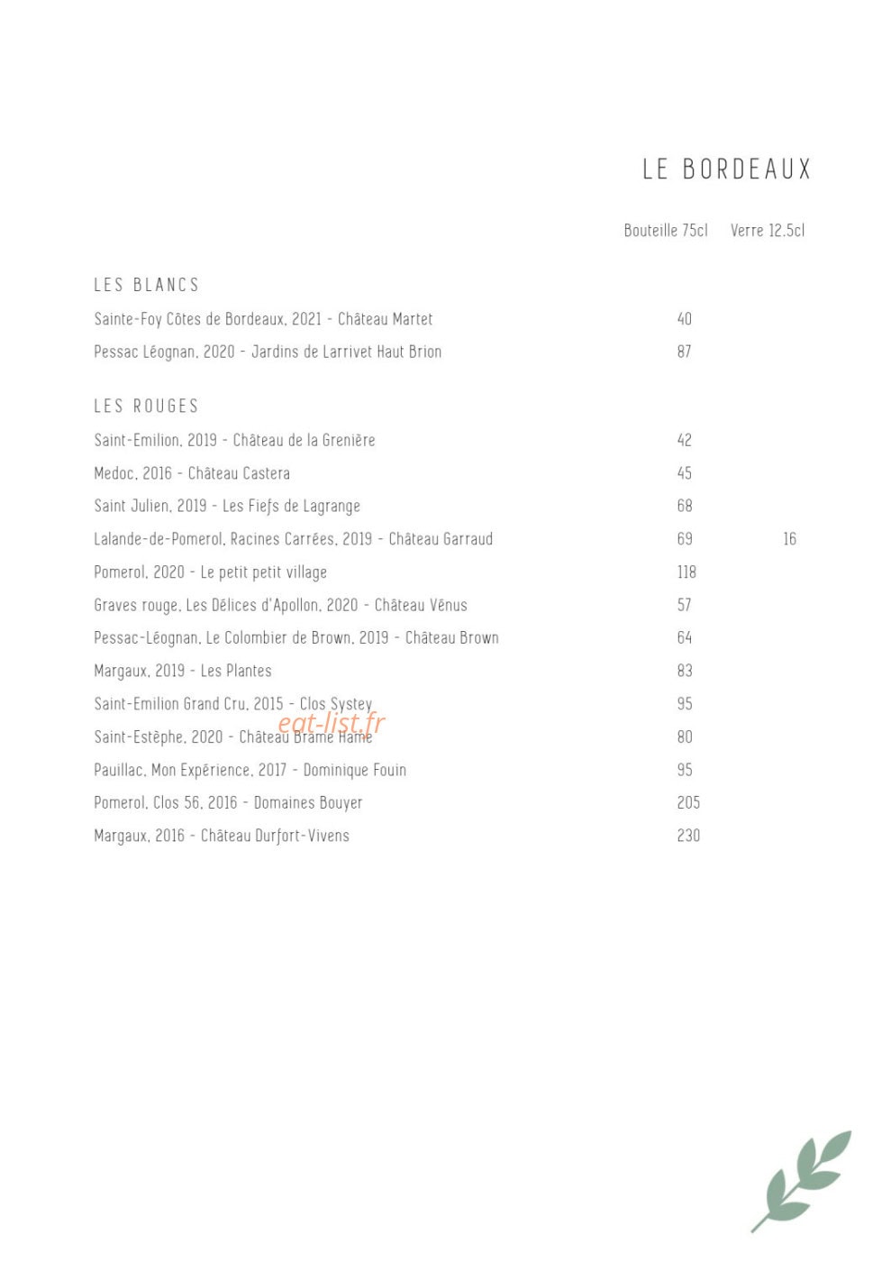 Domaine des Jardins — carte page 10