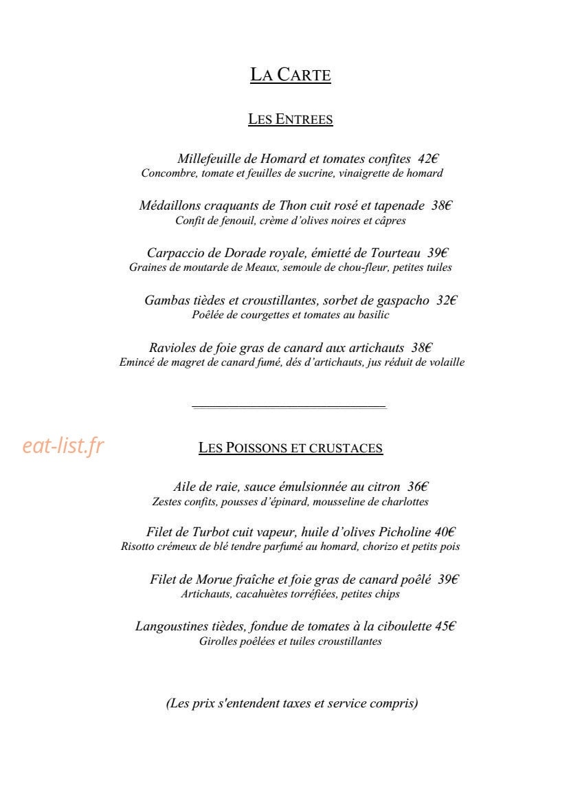L' Auberge de la Brie — carte page 2
