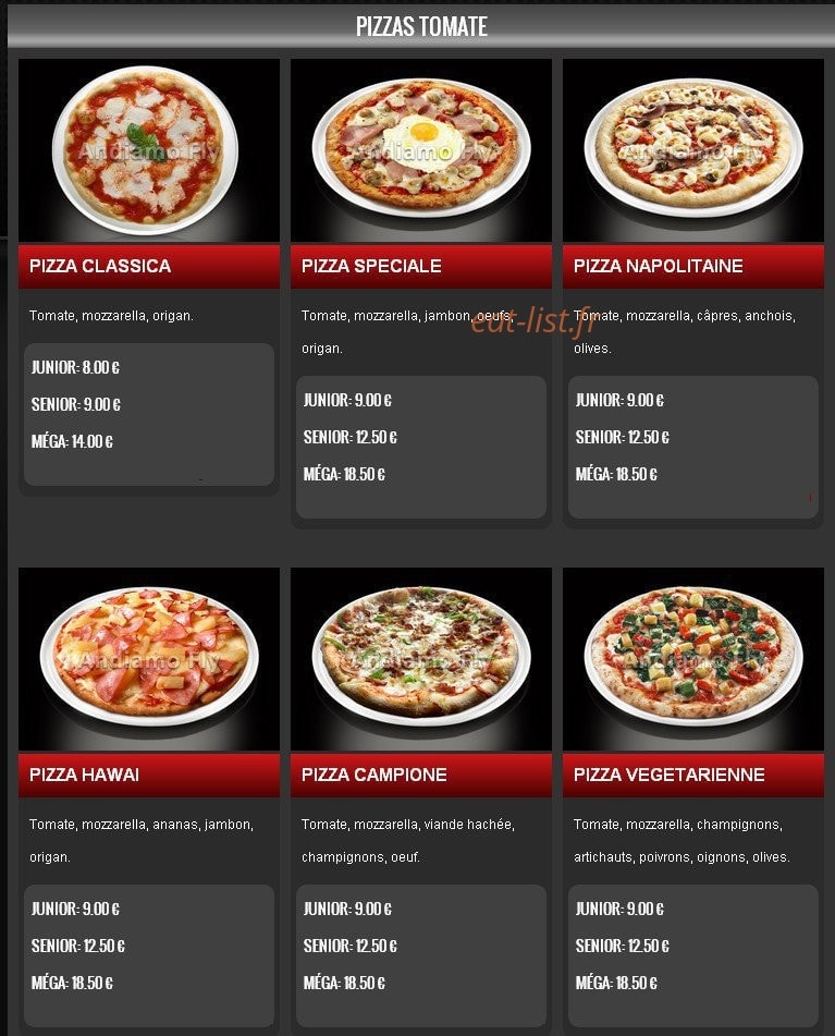 Pizza Andiamo — carte page 3