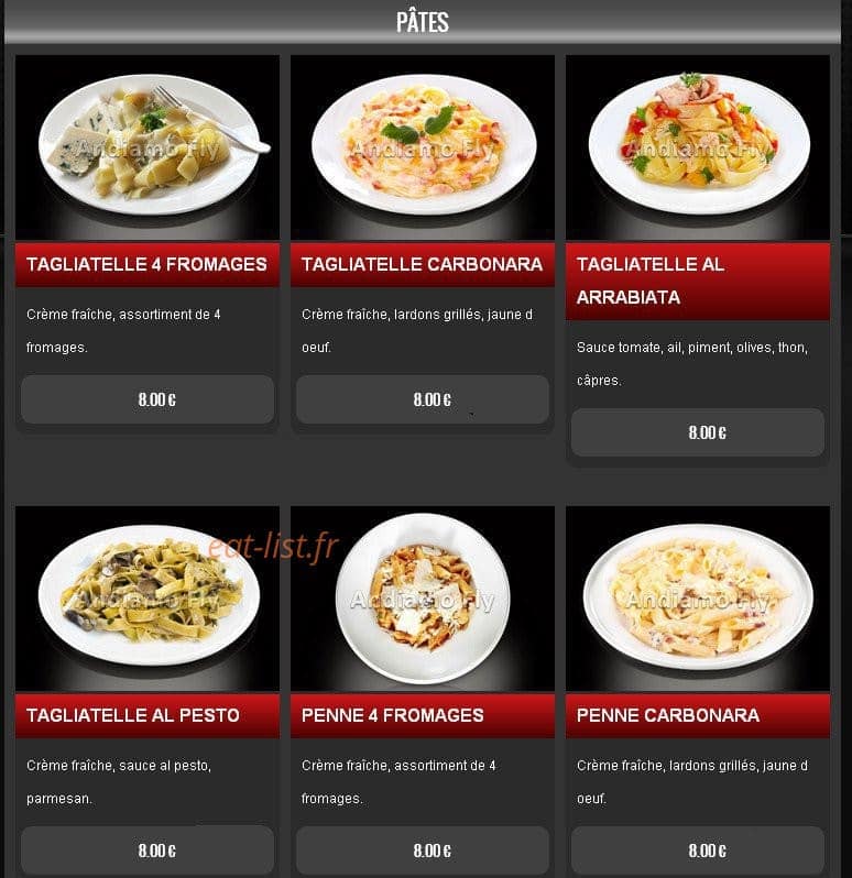 Pizza Andiamo — carte page 11
