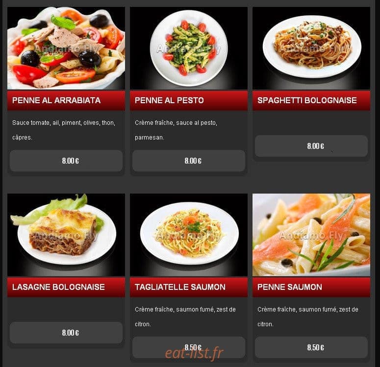 Pizza Andiamo — carte page 12