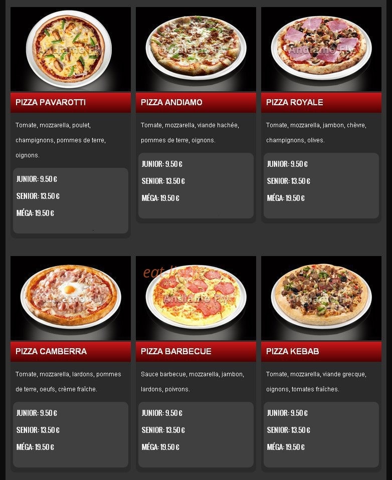 Pizza Andiamo — carte page 7