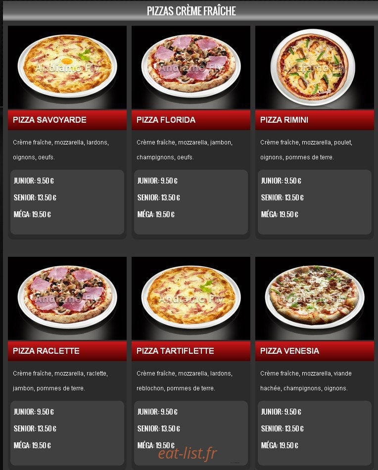 Pizza Andiamo — carte page 9