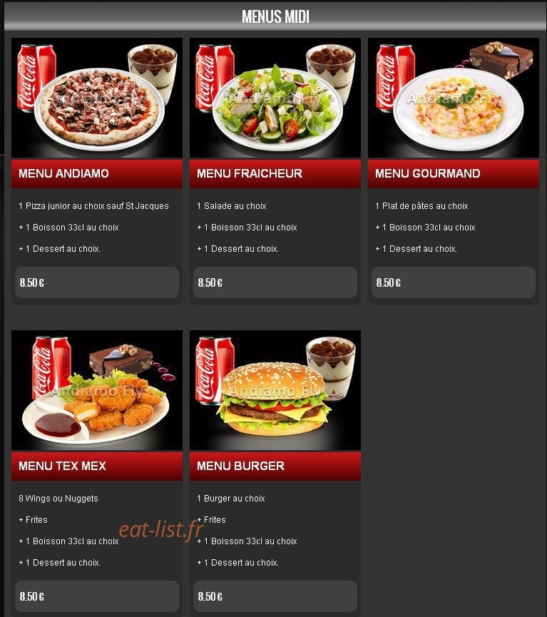 Pizza Andiamo — carte page 2