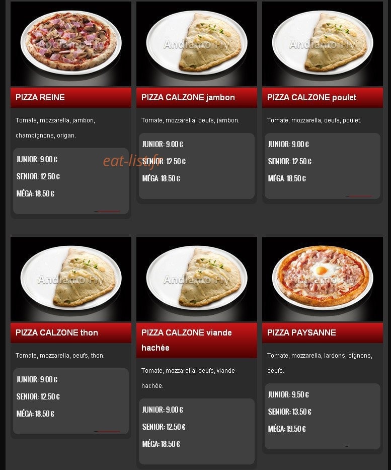 Pizza Andiamo — carte page 4