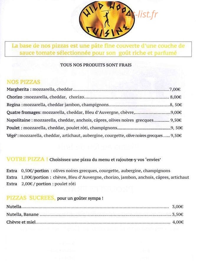 Wild Wood Cuisine — carte page 2