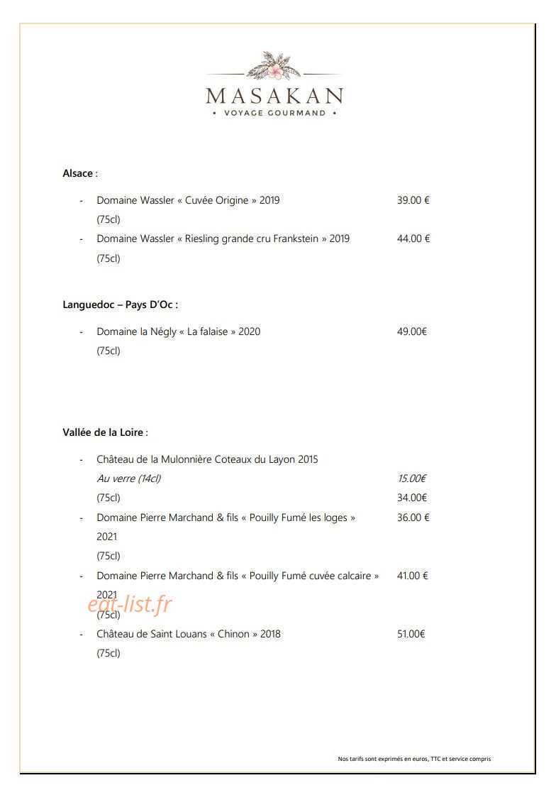 Le Masakan — carte page 11