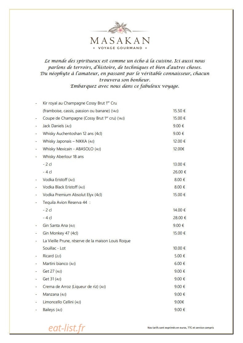 Le Masakan — carte page 4