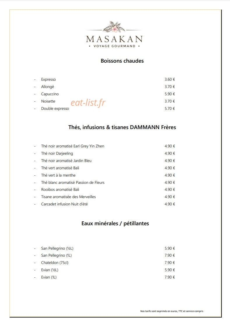 Le Masakan — carte page 2