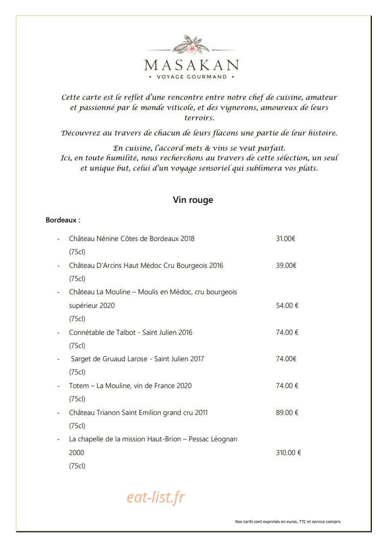 Le Masakan — carte page 7