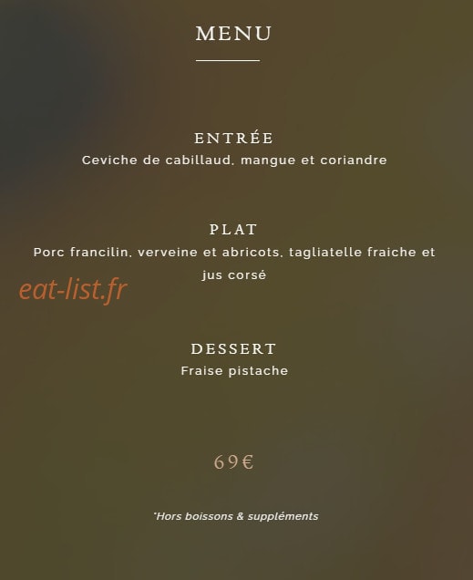 Le Masakan — carte page 1