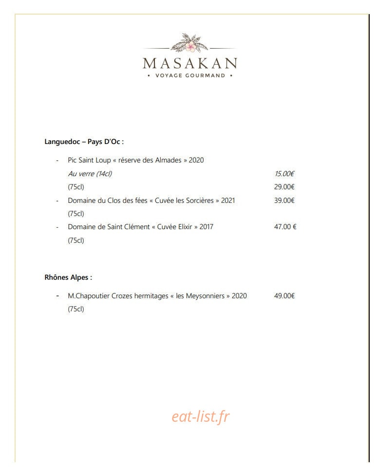 Le Masakan — carte page 9