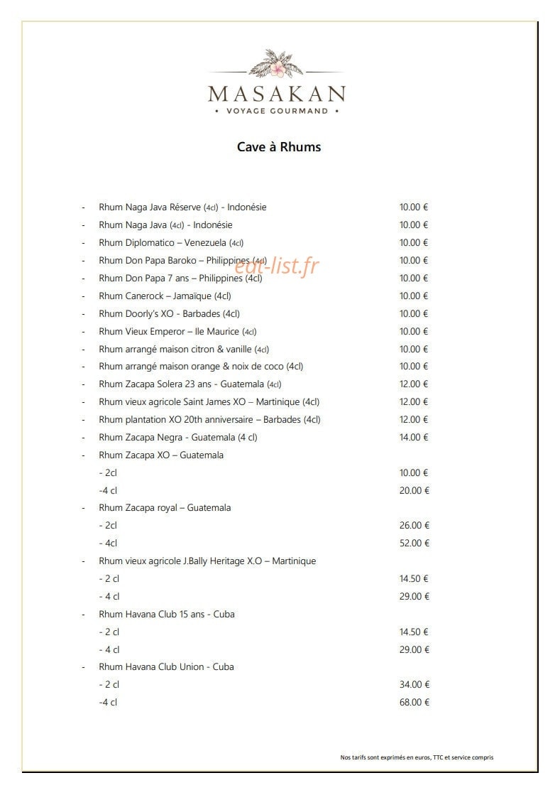 Le Masakan — carte page 5