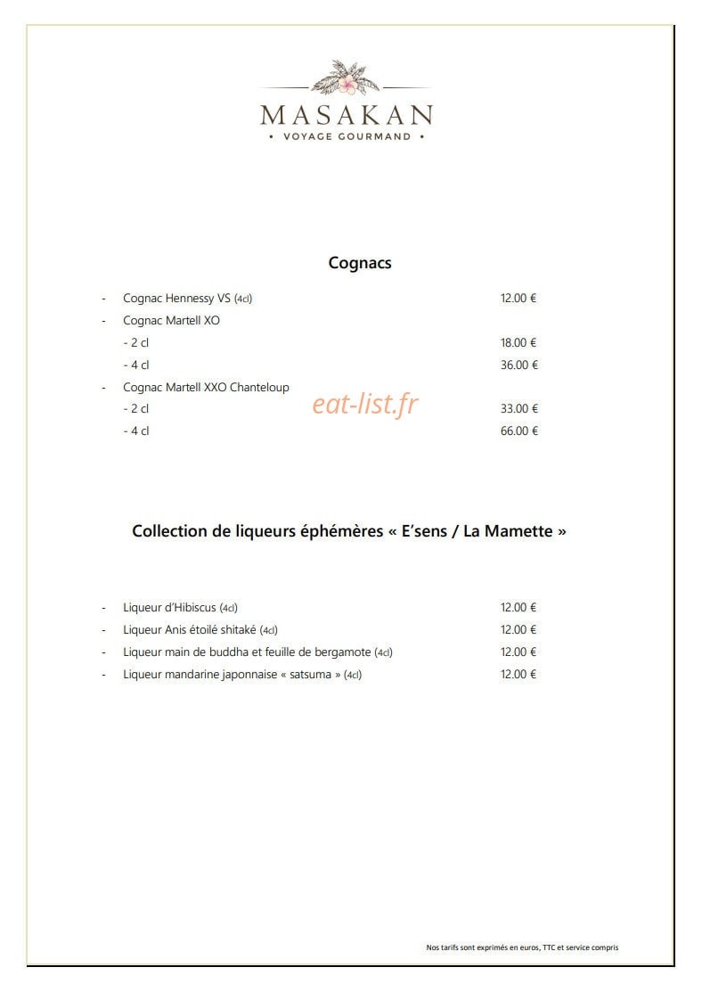 Le Masakan — carte page 6