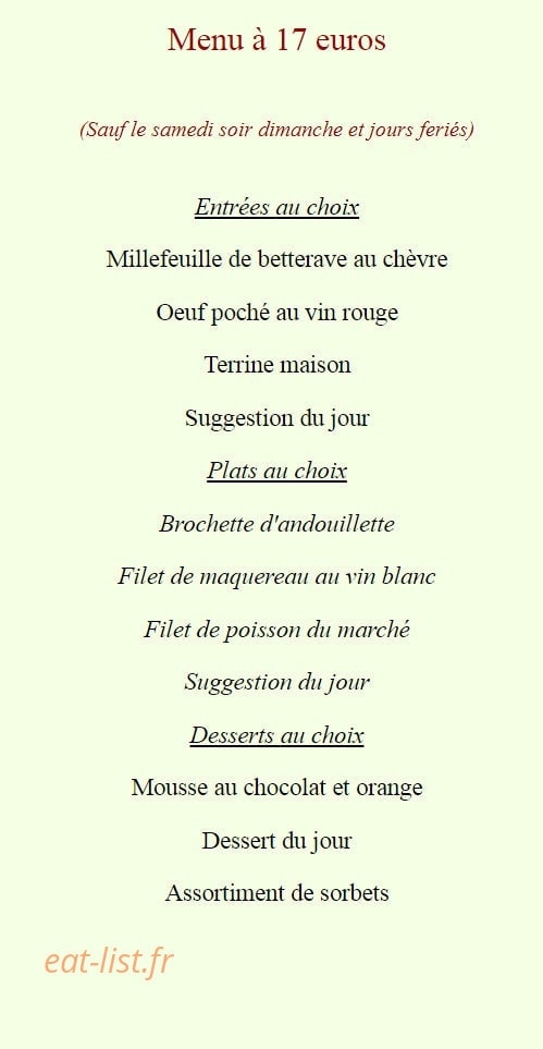 Auberge du petit nain — carte page 1