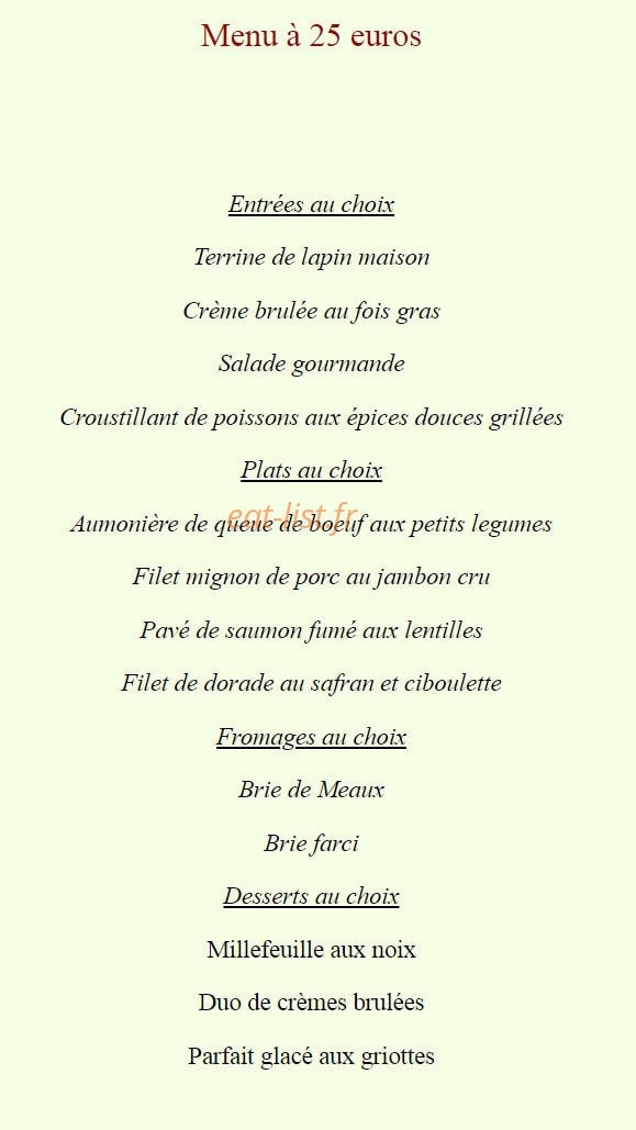 Auberge du petit nain — carte page 2